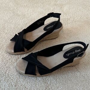 Black Easy Street Espadrille Shoes, 8 M, padded and flexible